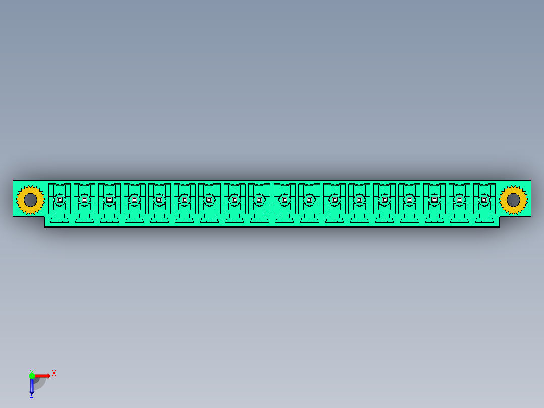 DEGSON 15EDG（公头） 3.81mm 螺钉锁紧，插拔式接线端子 FullPack-15EDGVM-3.81-18P-14-00AH俯视图