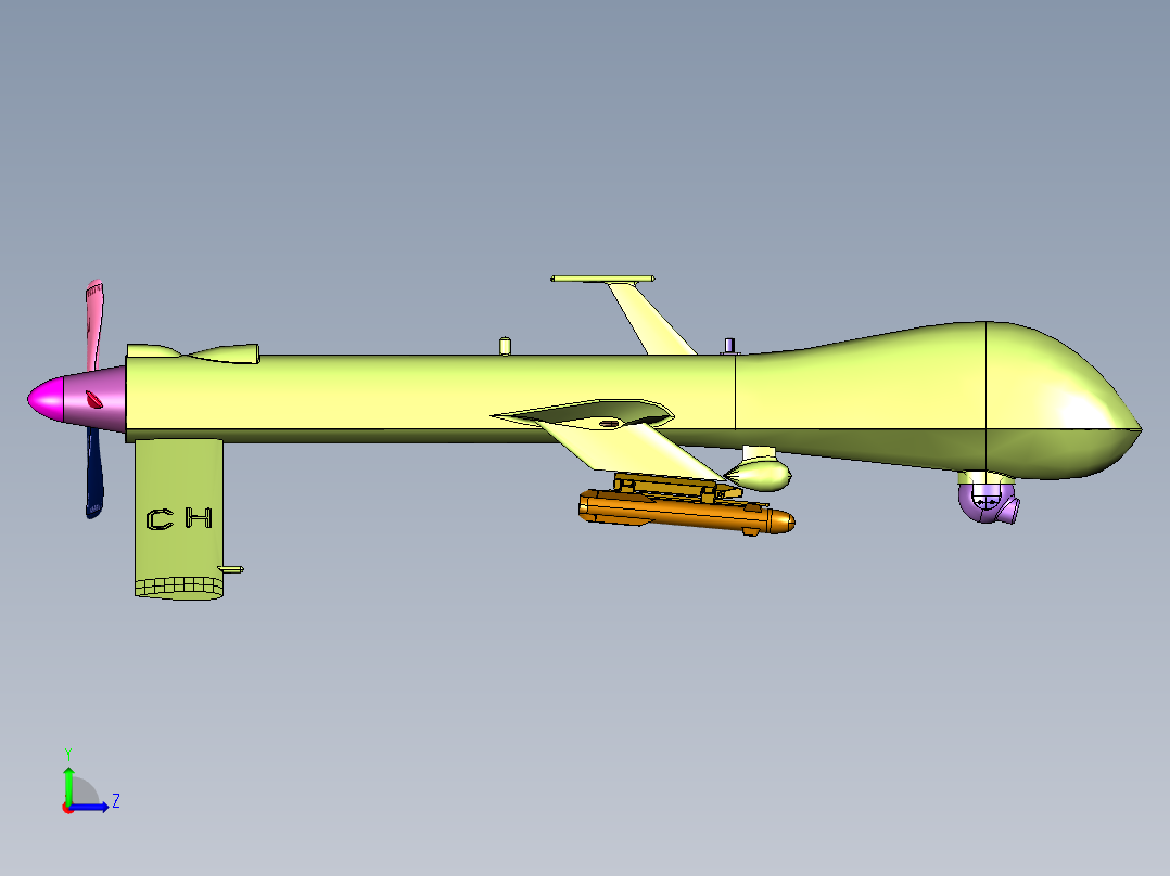 通用原子公司捕食者左视图