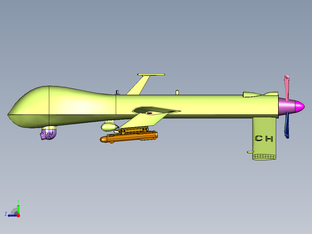 通用原子公司捕食者右视图