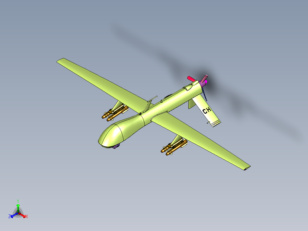 通用原子公司捕食者正等轴测图