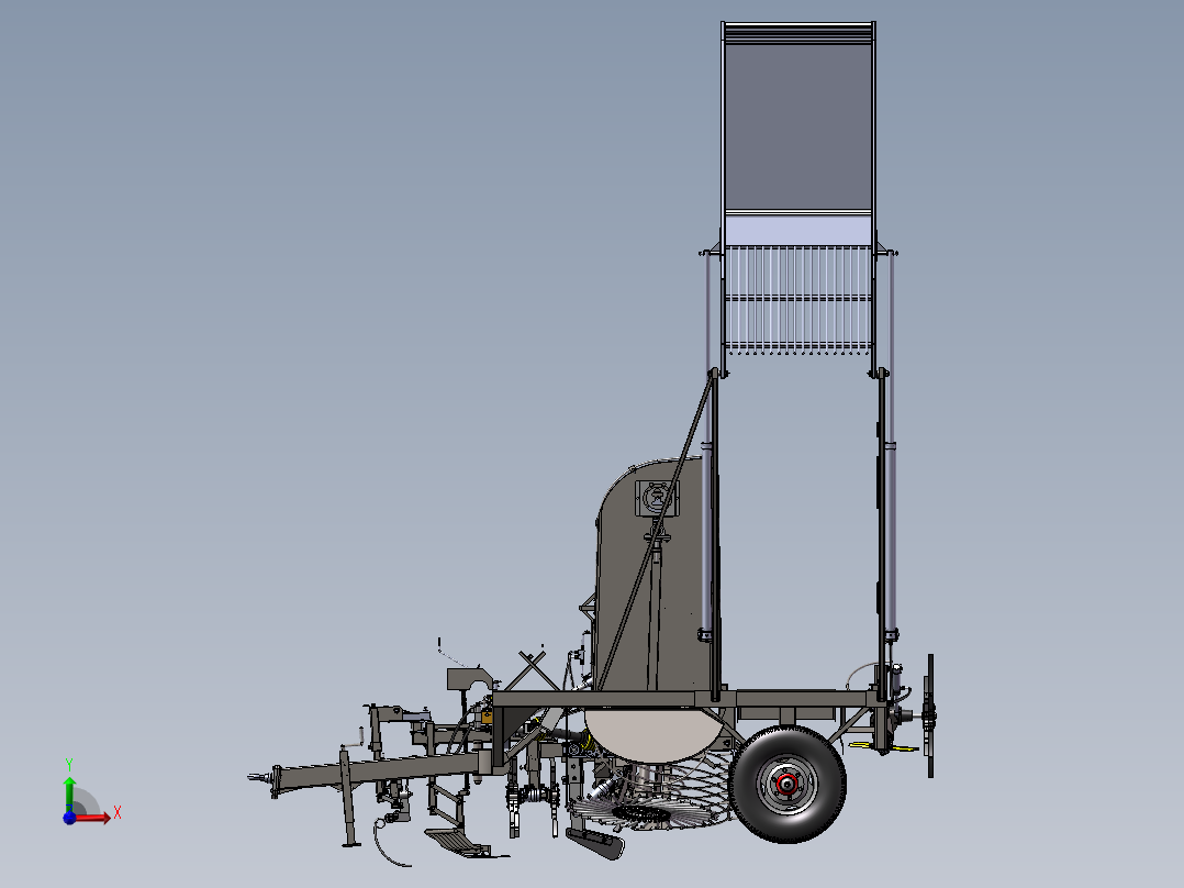 农用机械设备模型前视图