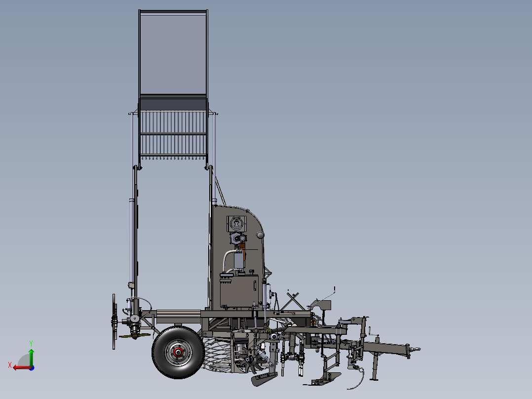 农用机械设备模型后视图