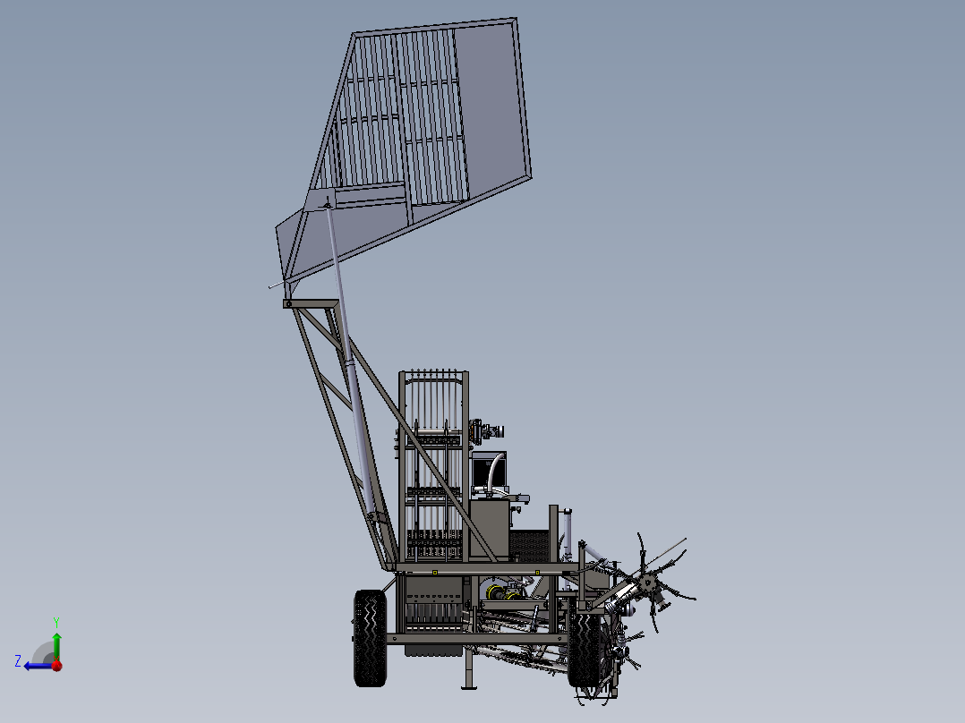 农用机械设备模型右视图