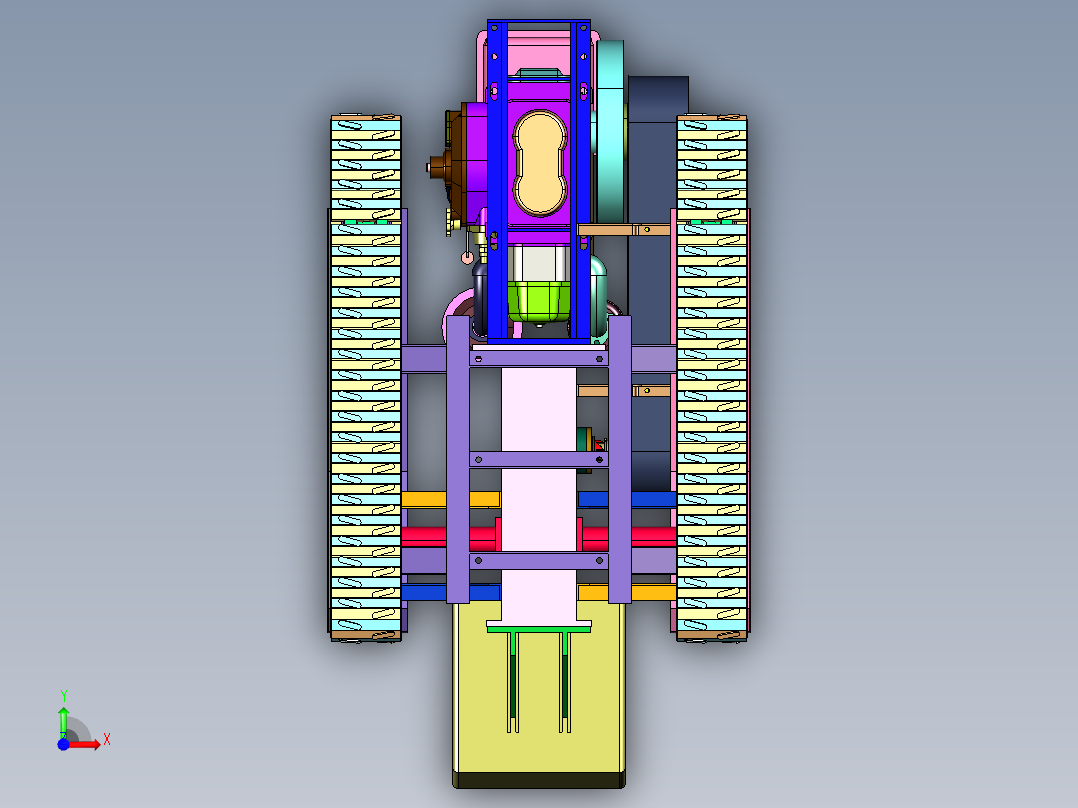 农用果园全地形履带运输车前视图