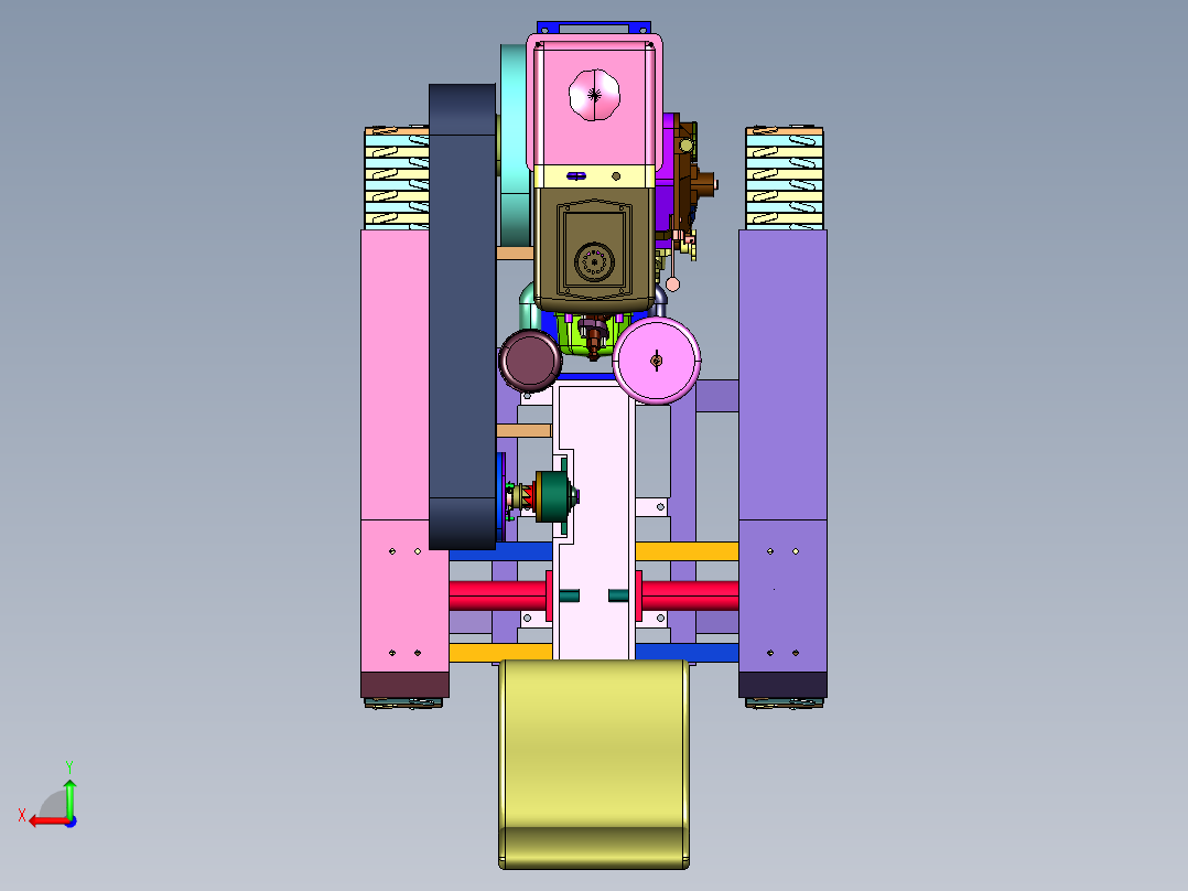 农用果园全地形履带运输车后视图