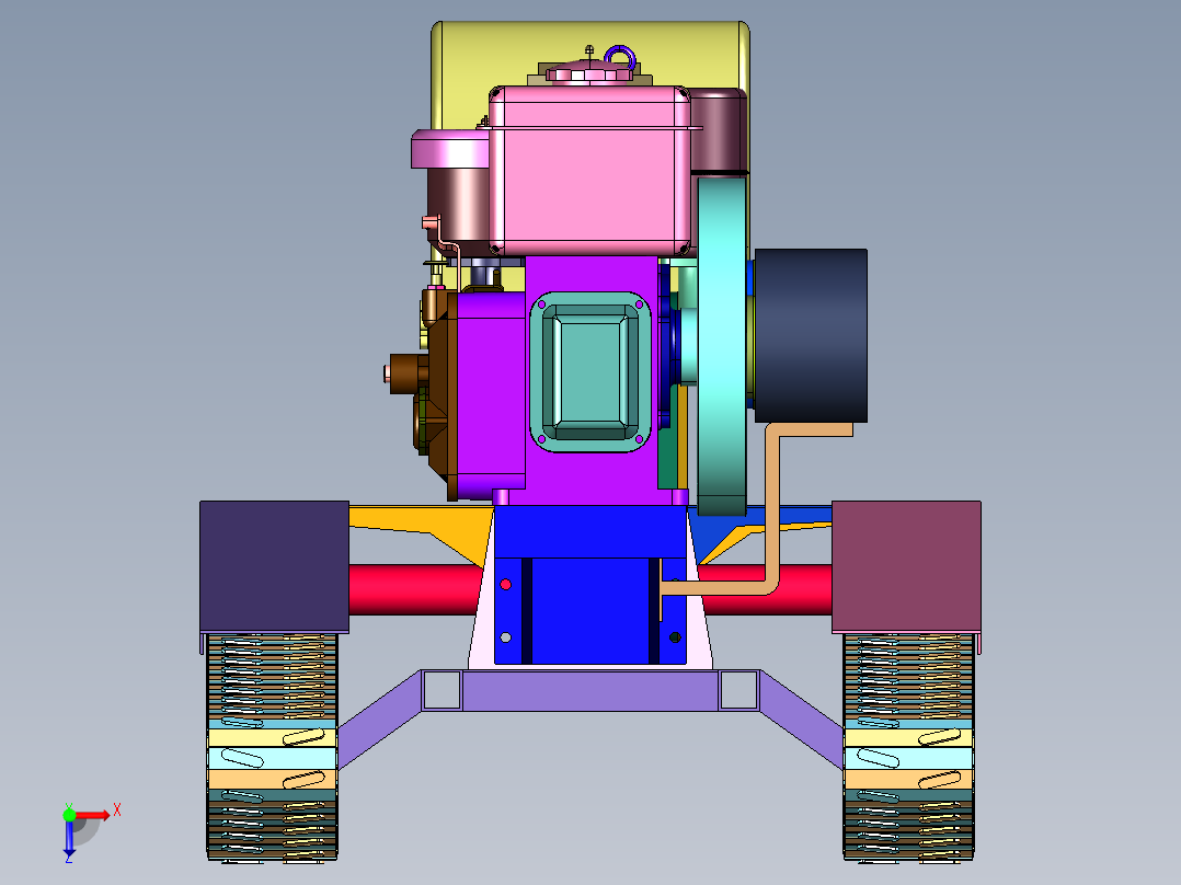 农用果园全地形履带运输车俯视图