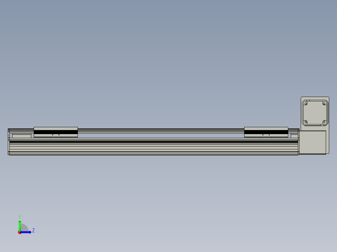直线模组LHB17-L40-S700-RU设计图纸左视图