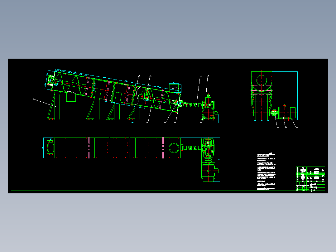 JX255-倾斜式螺旋输送机的设计及分析设计【10度】【含10张CAD图纸+说明书】