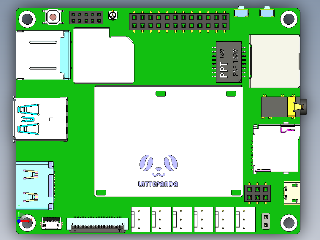 LattePanda Win10开发板V0.1前视图
