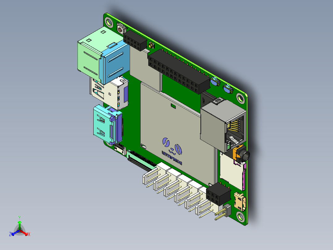 LattePanda Win10开发板V0.1正等轴测图