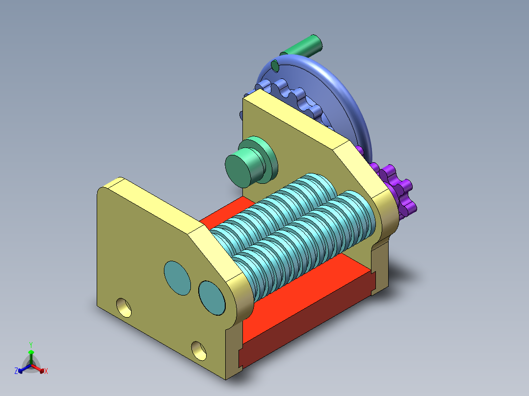 一种压面机构设计正等轴测图