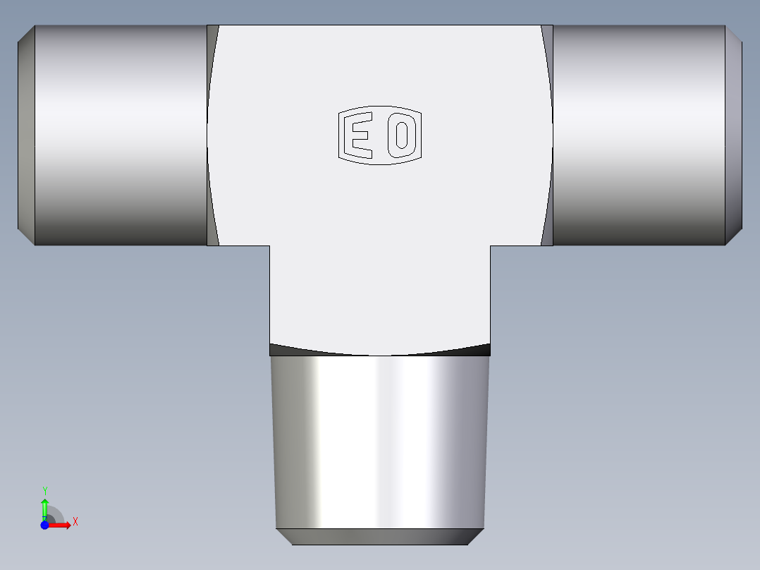 卡套式工业通用硬管接头EO_Male_stud_run_tee_TE06SRCFX前视图