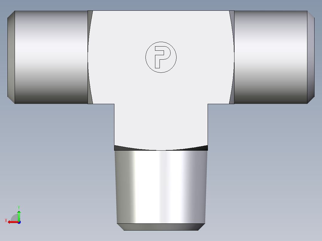 卡套式工业通用硬管接头EO_Male_stud_run_tee_TE06SRCFX后视图