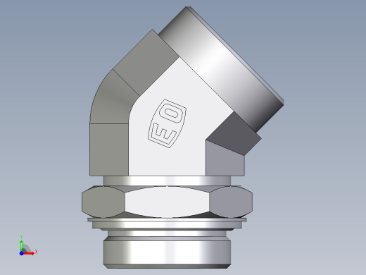 卡套式工业通用硬管接头EO_Adjustable_locknut_45_deg_elbow_VEE42LROMDCF前视缩略图
