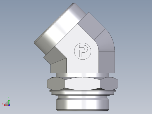 卡套式工业通用硬管接头EO_Adjustable_locknut_45_deg_elbow_VEE42LROMDCF后视缩略图