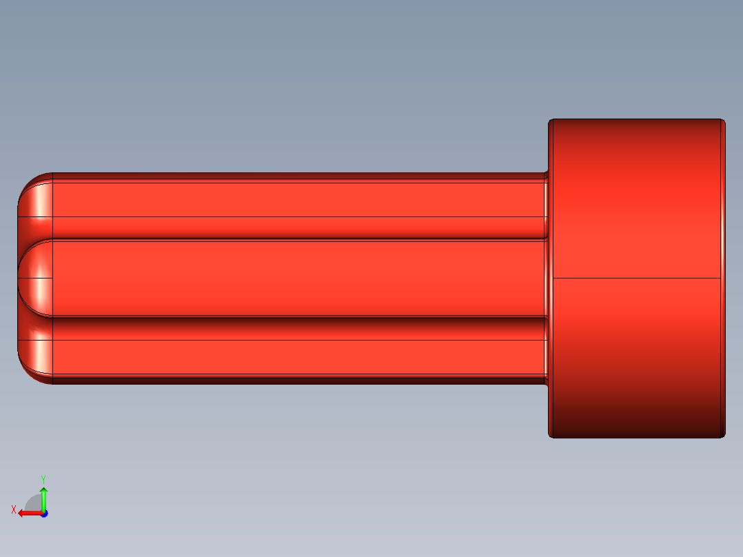 气缸电机-2853 Bright Red Technic Engine Crankshaft后视图