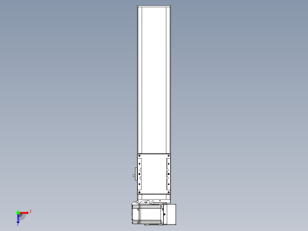 同步带全封闭直线模组TPA-HCB-105D-90-L400-RU-Y-P20-N3俯视图