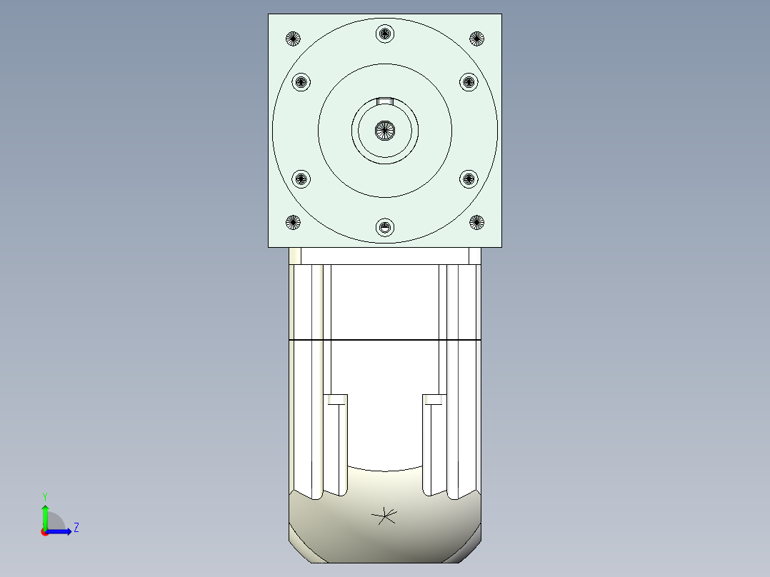 换向器PW140双轴 ZPGH115-L1 19-70-90-M5.stp左视图