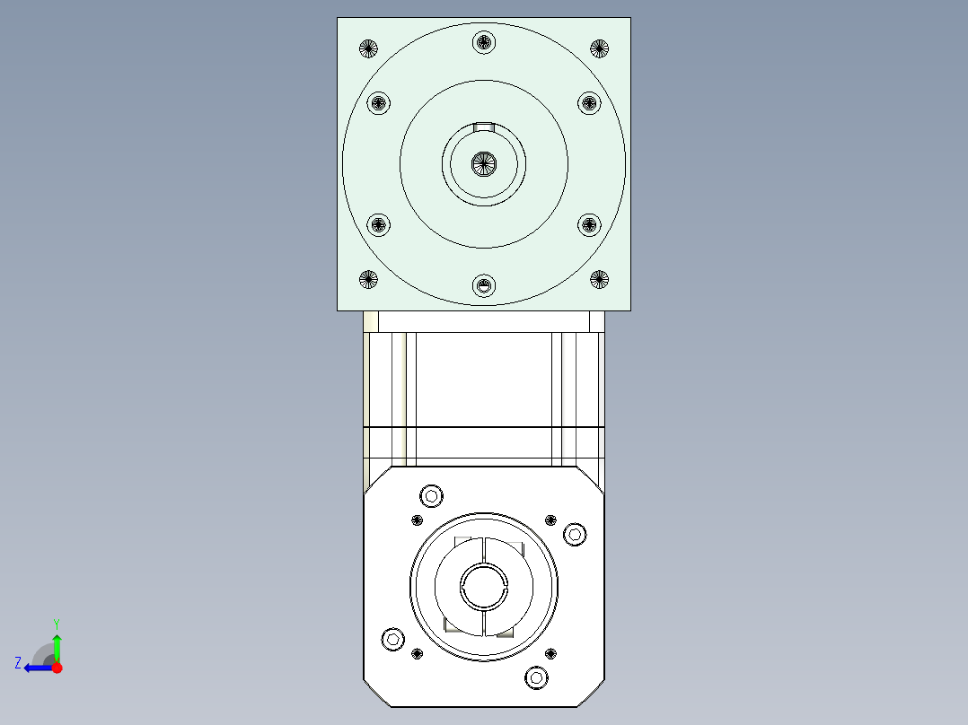 换向器PW140双轴 ZPGH115-L1 19-70-90-M5.stp右视图