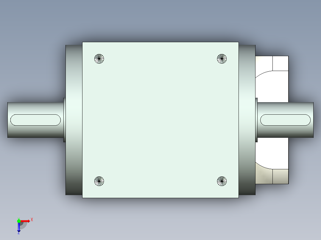换向器PW140双轴 ZPGH115-L1 19-70-90-M5.stp俯视图