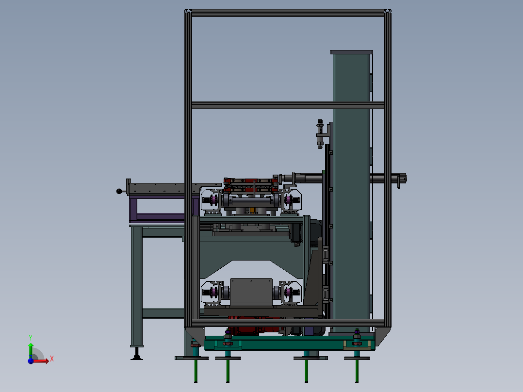 两端升降双层输送线sw18可编辑前视图