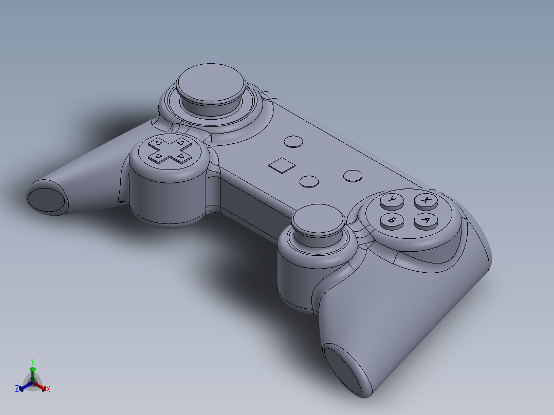 游戏手柄正等轴测图