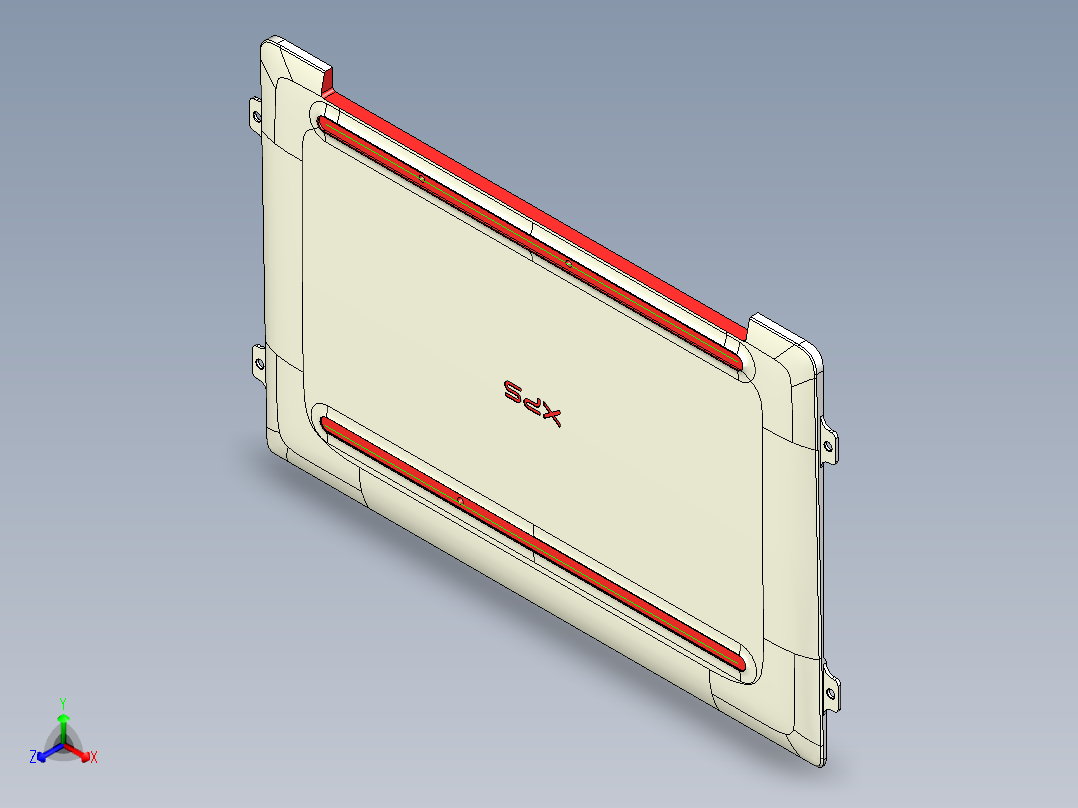 全铣件笔记本D壳铣脚垫槽加转轴缺口带程序模型