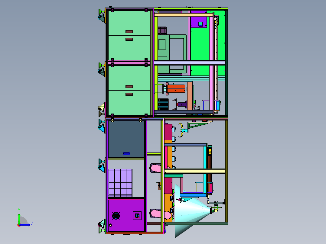 新能源汽车线束检测捆绑装置左视图