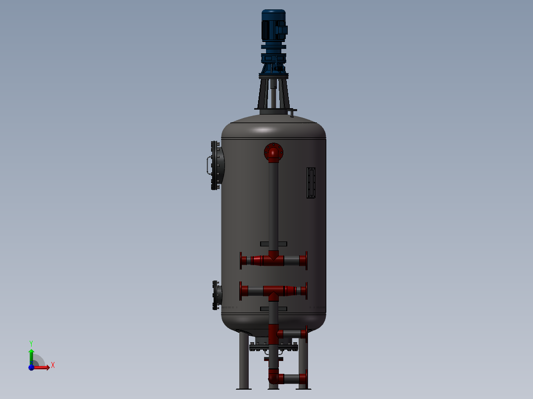 压力容积、纤维球过滤罐前视图