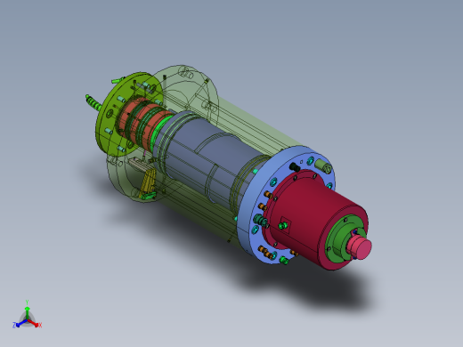数控加工主轴 STEP格式+附平面工程图正等轴测缩略图
