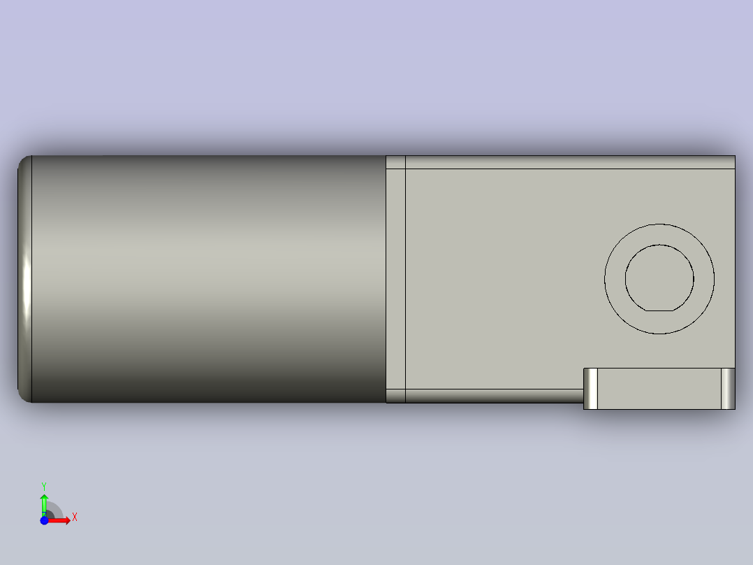 推杆马达(60W水平)装配体1H前视图