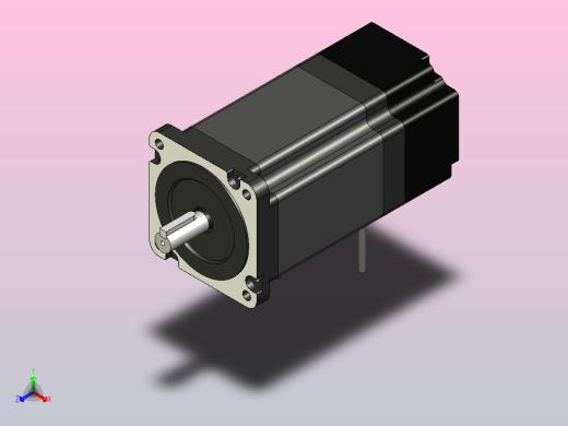 步进电机开环MP3-86HZ118-D12.7正等轴测缩略图