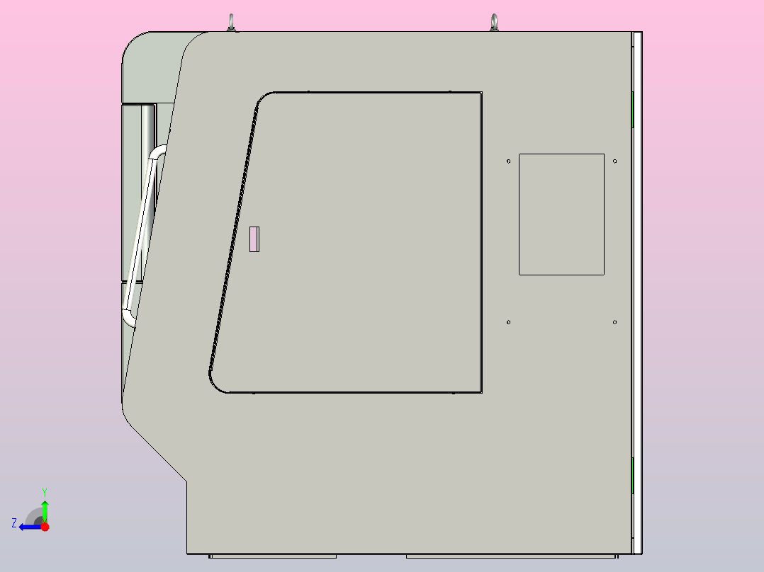 数控床身钣金外罩右视图