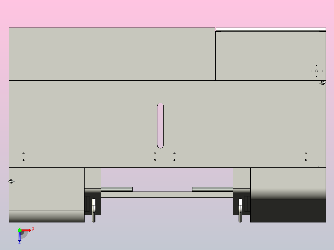 数控床身钣金外罩俯视图