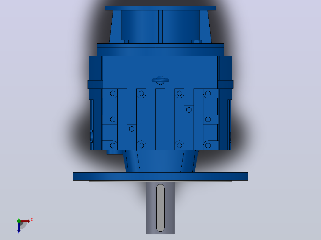 RF137ZP斜齿轮减速机RF137-7.59-M1-P160-Φ550俯视图