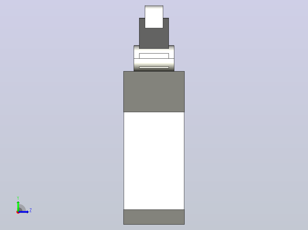 阀门，气动，14NPT，3way，罗尔。杠杆左视图