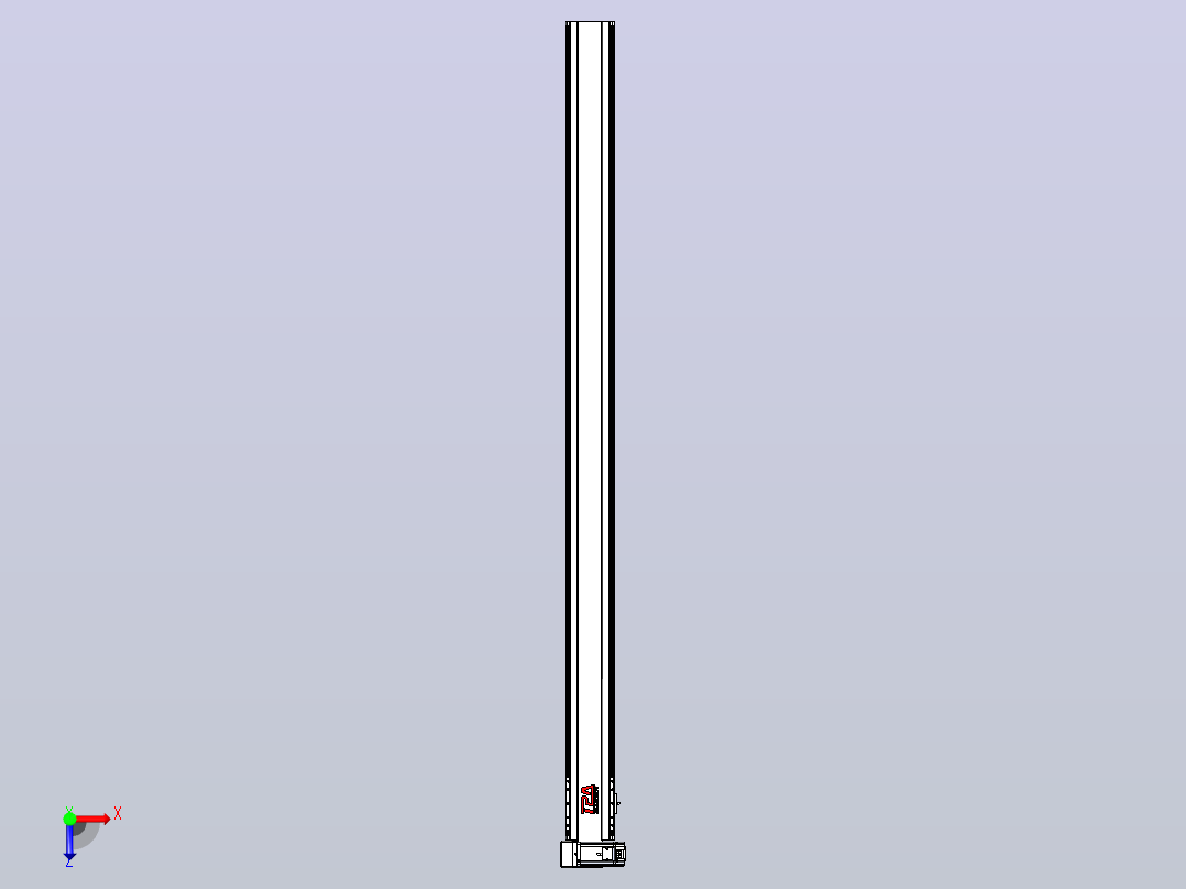 皮带直线轴半封闭可选导轨TPA-HNB-120D-110-L1800-LU-Y-P40-N3俯视图