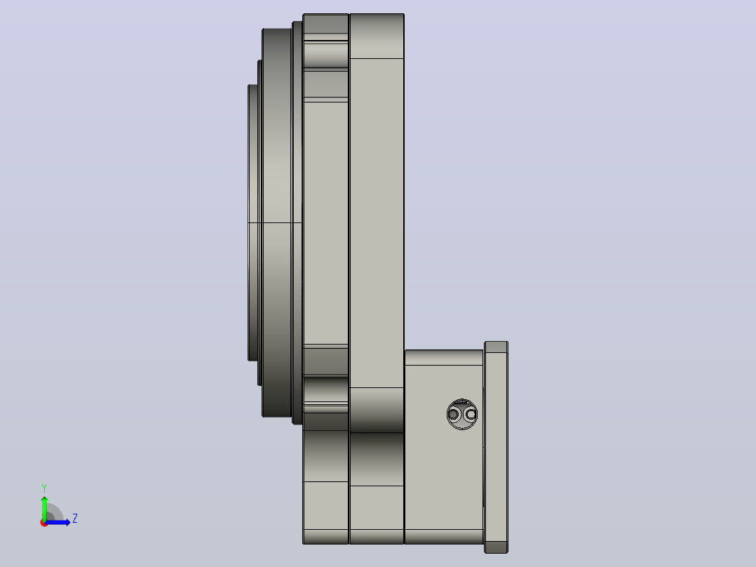 HRG280-10速比-(HRG280-10-01 过渡法兰)-(三菱1-1.5KW)-(24-110-145-M8)中空旋转平台 HRG280-10左视图