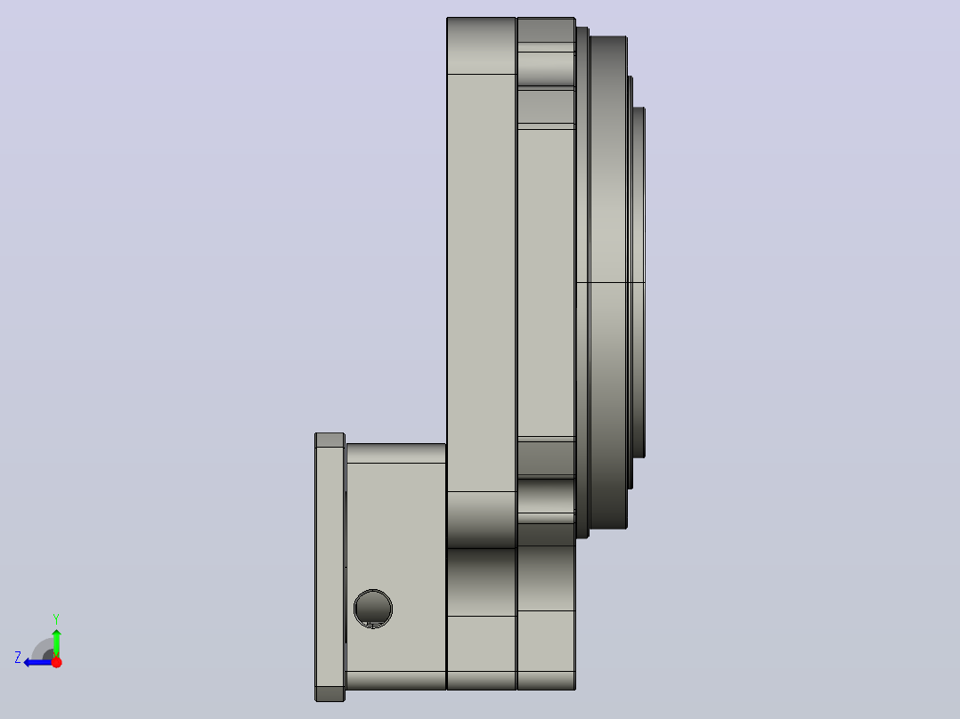 HRG280-10速比-(HRG280-10-01 过渡法兰)-(三菱1-1.5KW)-(24-110-145-M8)中空旋转平台 HRG280-10右视图