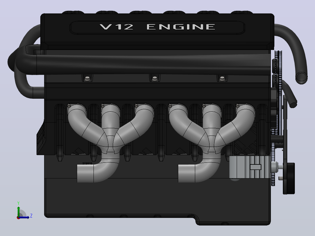 V12发动机左视图