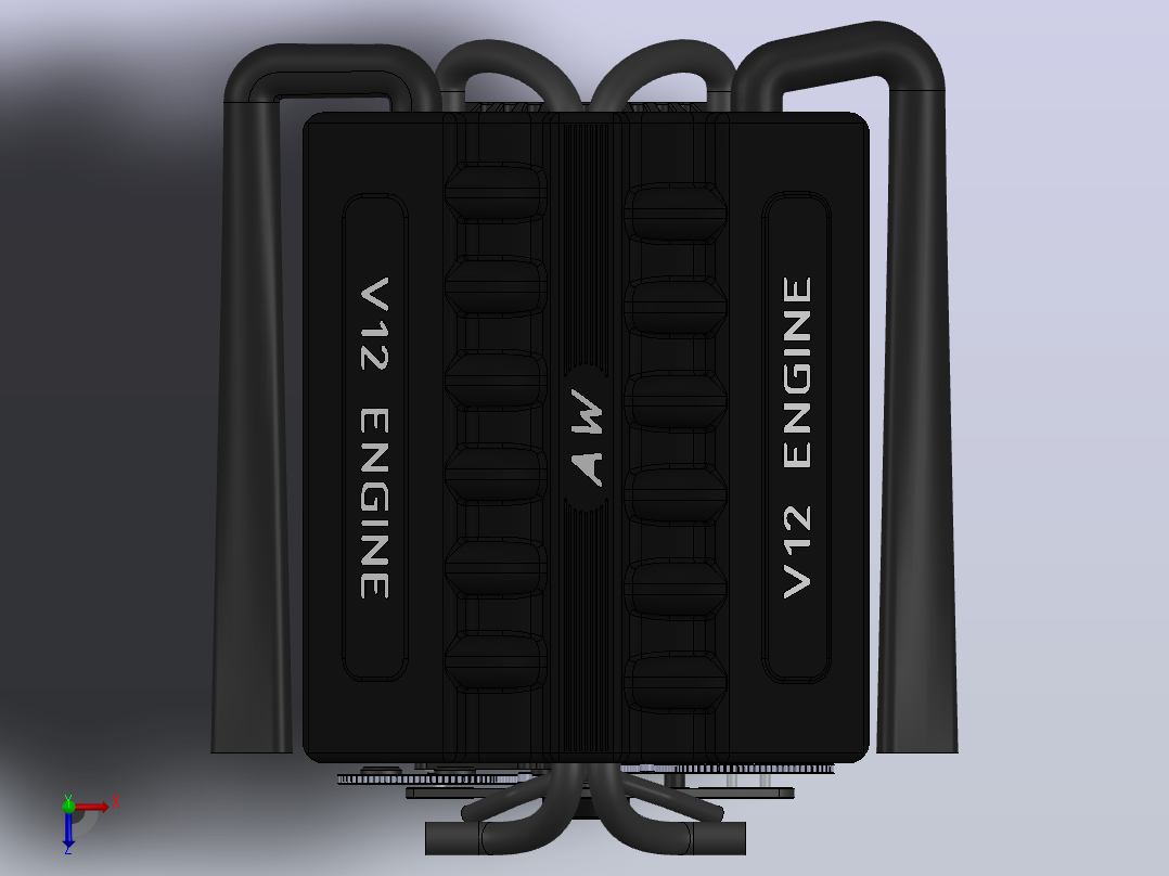 V12发动机俯视图