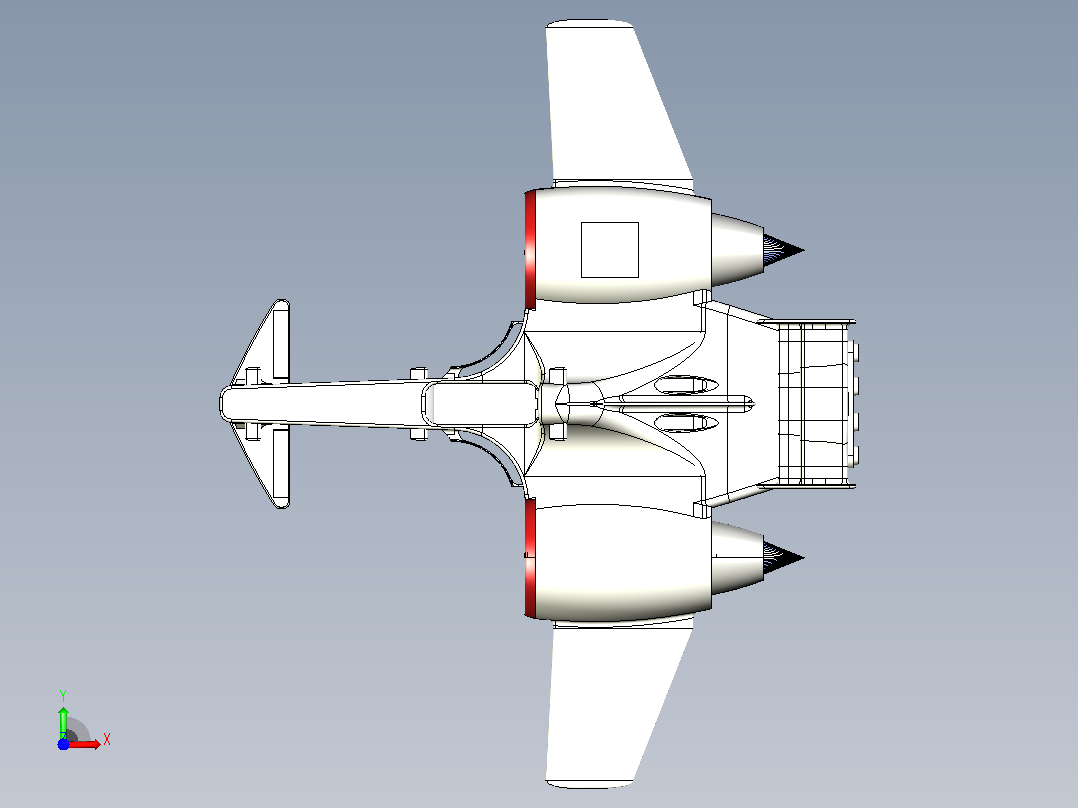 概念飞机3D模型前视图