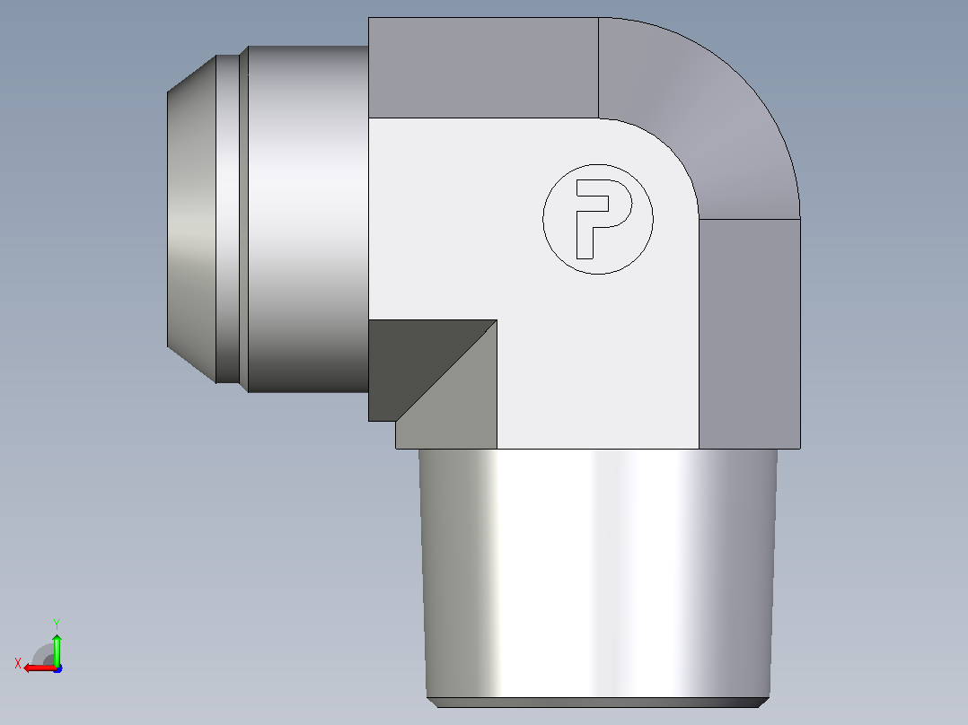 EO硬管接头外螺纹螺柱弯头24C3MXS后视图