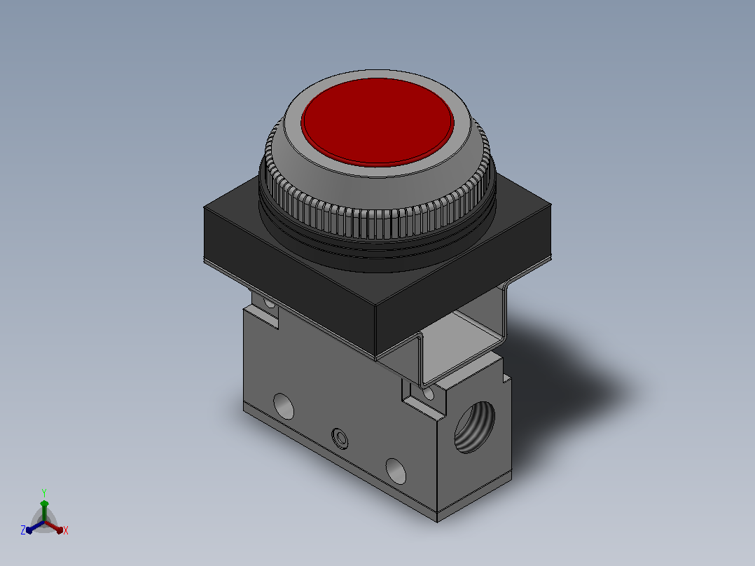QVM100系列按钮阀[QVM131-01-33R]正等轴测图