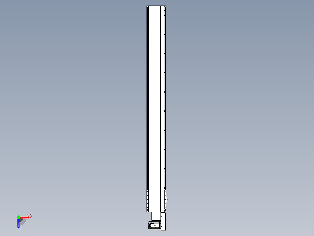 皮带直线轴半封闭可选导轨TPA-HNB-202D-140-L1800-MR-C-P75-N3俯视图