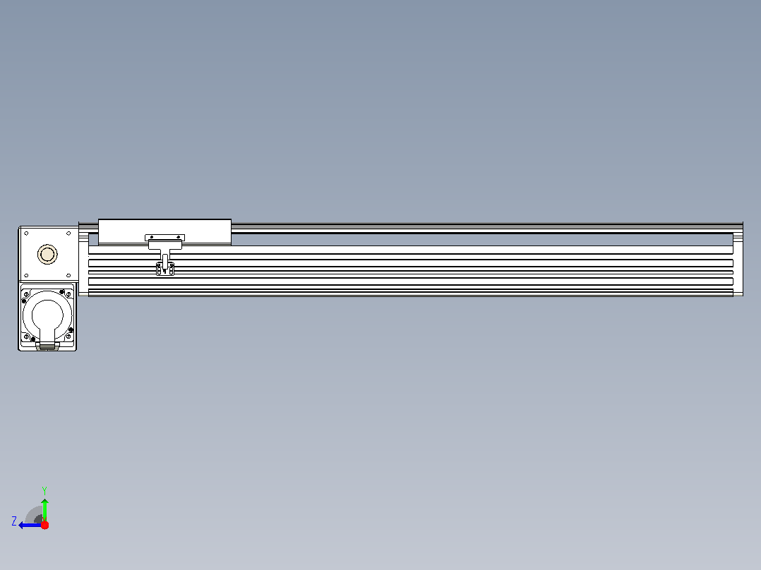 皮带直线轴半封闭可选导轨TPA-HNB-202D-140-L650-LP-Y-P75-N3右视图