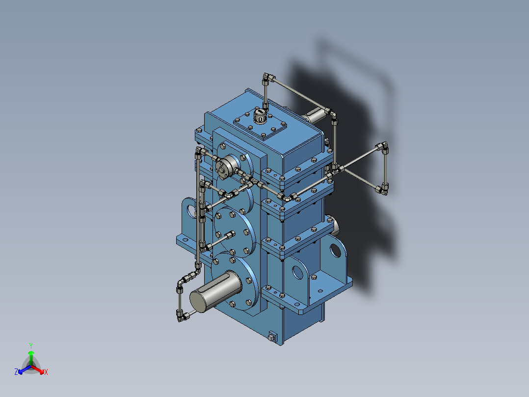 立式减速器（PROE设计）3D模型