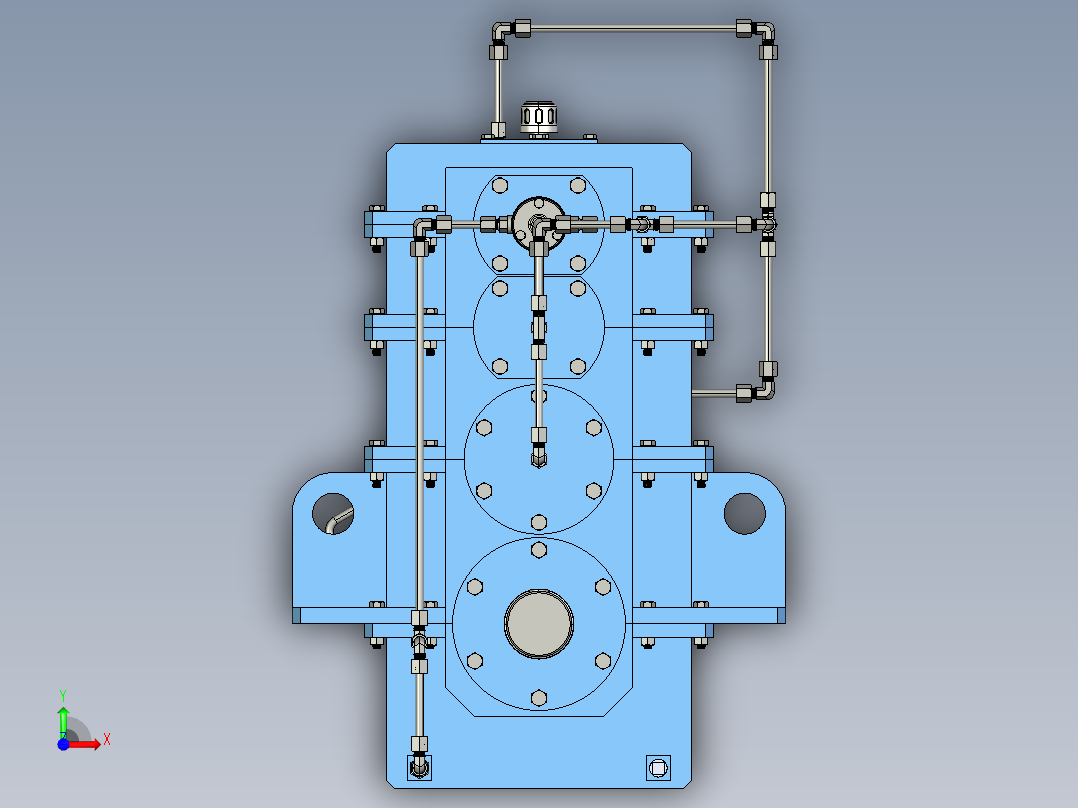 立式减速器（PROE设计）3D模型前视图