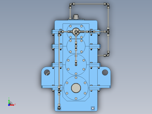 立式减速器（PROE设计）3D模型前视缩略图