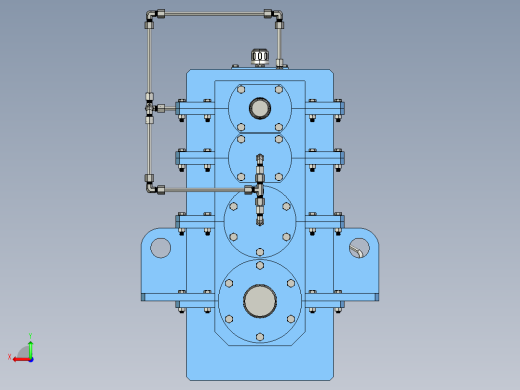 立式减速器（PROE设计）3D模型后视缩略图